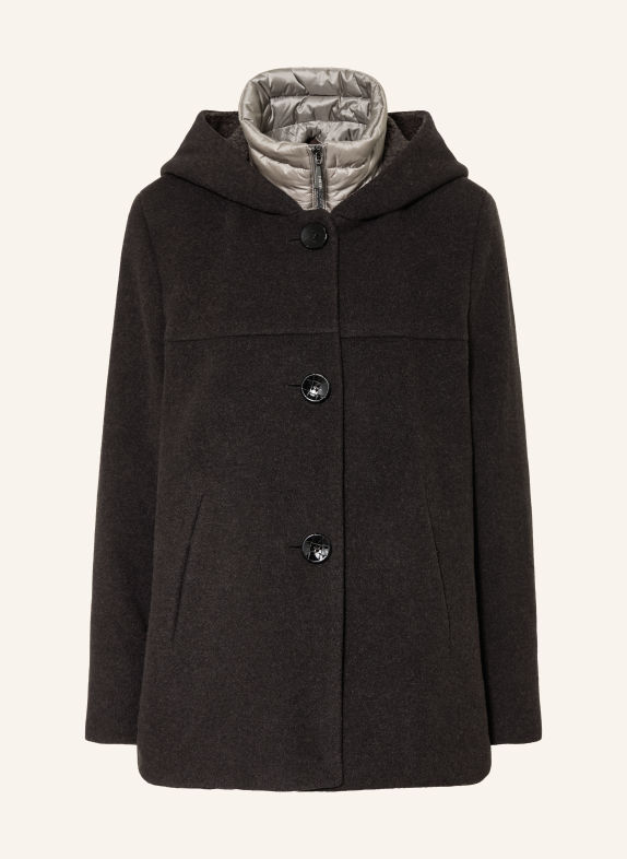 GIL BRET Jacket with removable trim DARK BROWN / TAUPE