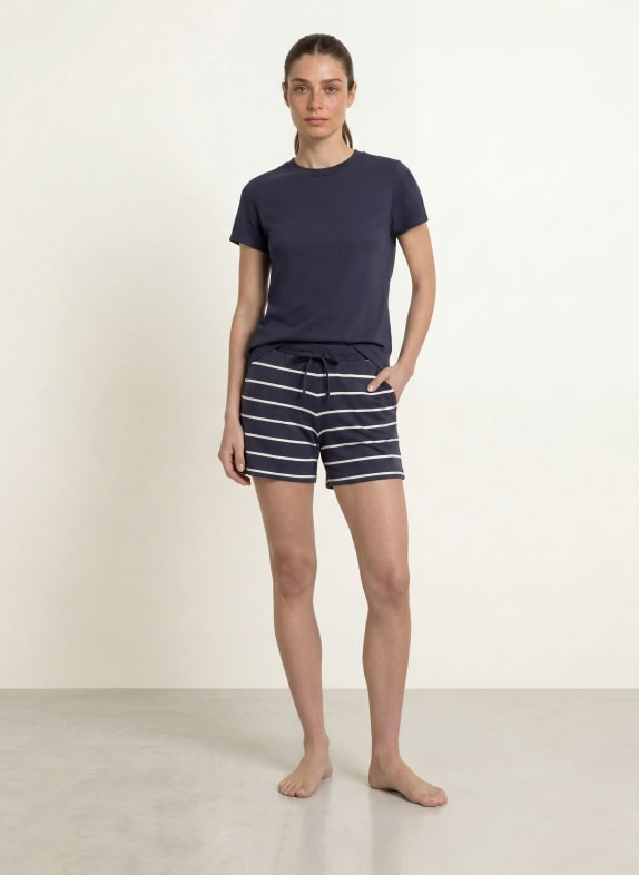 SCHIESSER Slaapshorts MIX + RELAX DONKERBLAUW / WIT