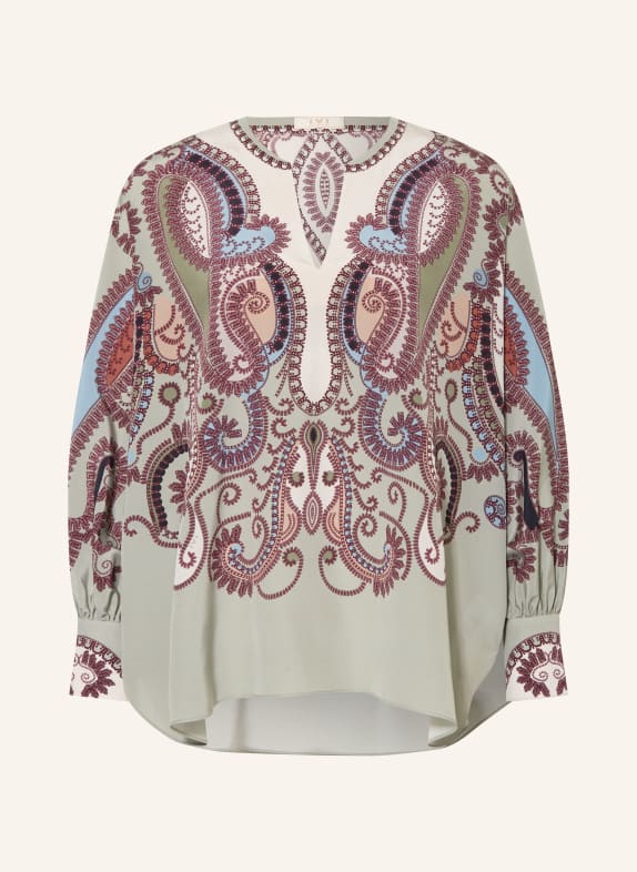IVI collection Blůza s hedvábím SVĚTLE ZELENÁ / TMAVĚ ČERVENÁ / TMAVĚ MODRÁ