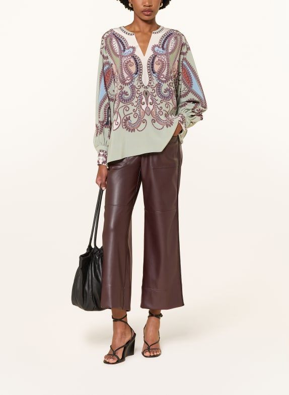 IVI collection Blouse met zijde LICHTGROEN / DONKERROOD / LICHTBLAUW