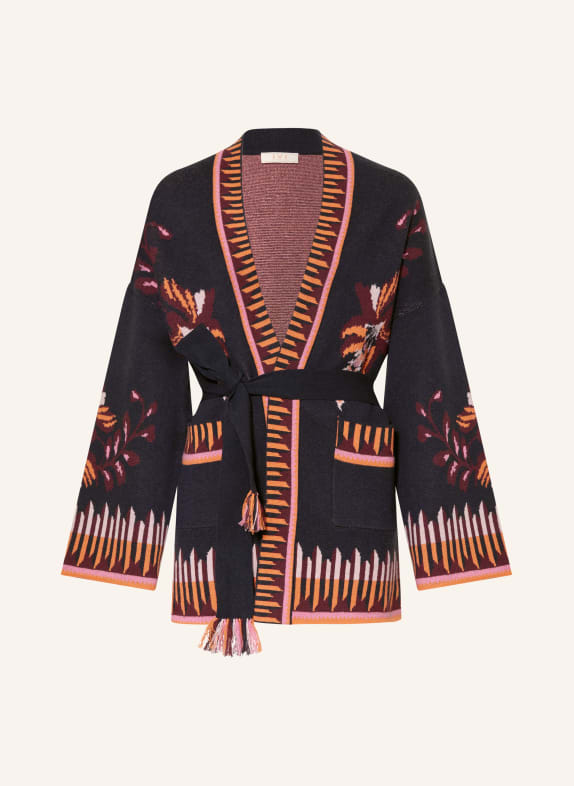 IVI collection Gebreide hoes DONKERBLAUW / ROZE / ORANJE