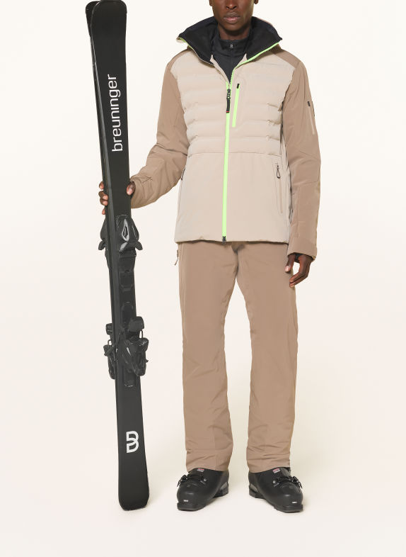 FIRE+ICE Skijacke IVO BEIGE / NEONGRÜN