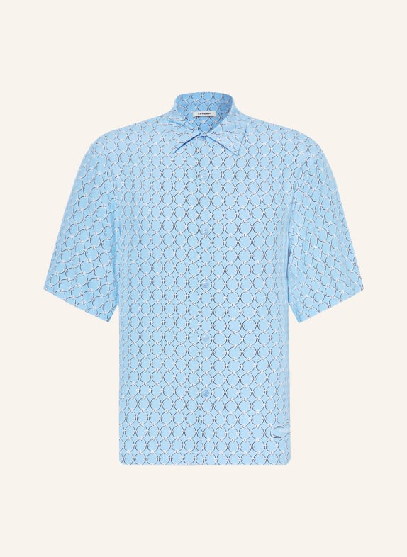 SANDRO Kurzarm-Hemd Regular Fit HELLBLAU / WEISS / SCHWARZ