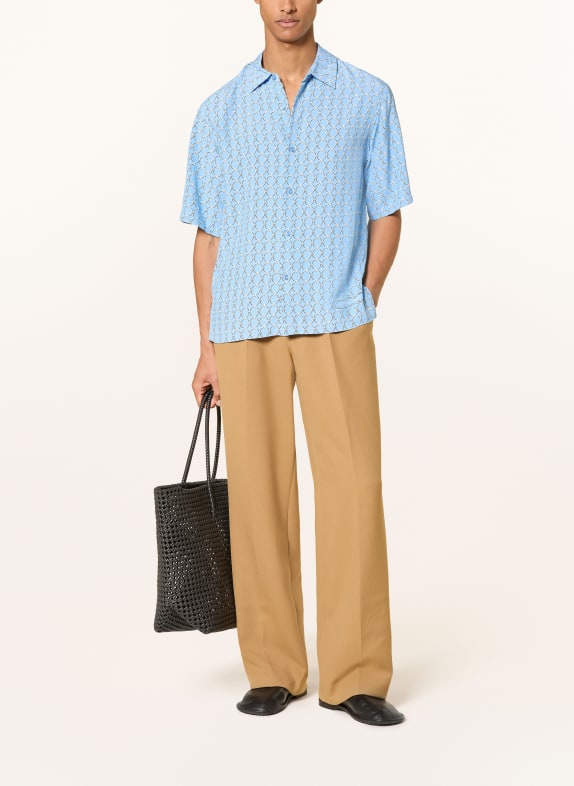 SANDRO Kurzarm-Hemd Regular Fit HELLBLAU / WEISS / SCHWARZ