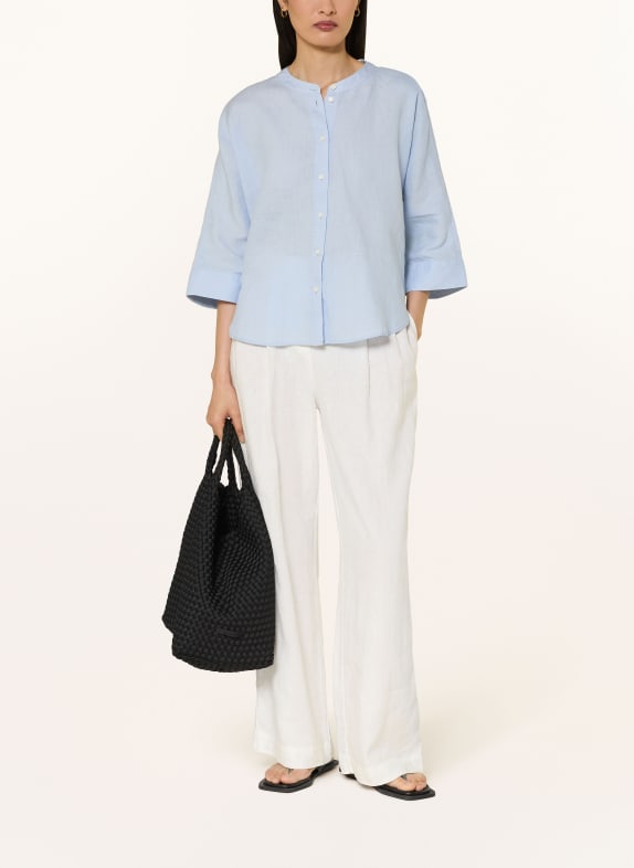 OPUS FULIS-blouse van linnen met 3/4-mouwen LICHTBLAUW