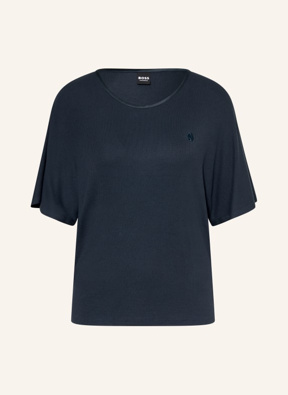 BOSS Chemise de nuit SHINY BLEU FONCÉ