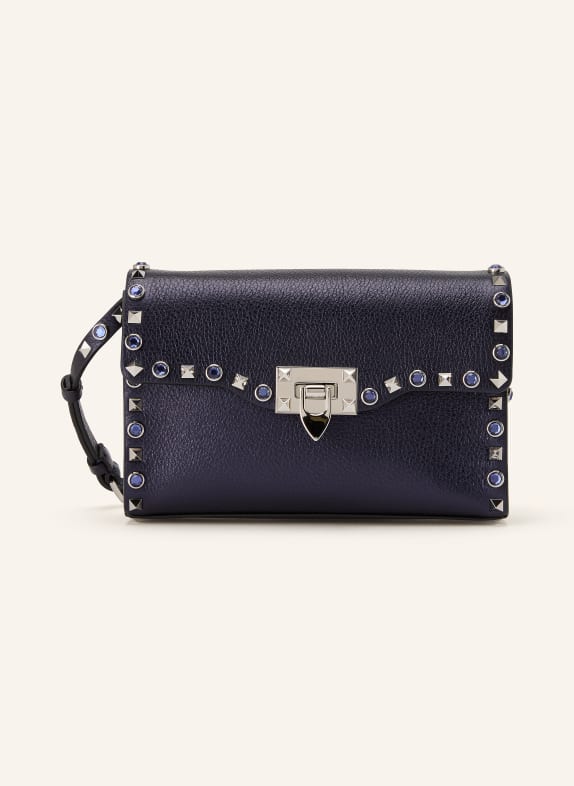 VALENTINO GARAVANI Sac à bandoulière ROCKSTUD avec rivets et perles décoratives BLEU FONCÉ / ARGENT