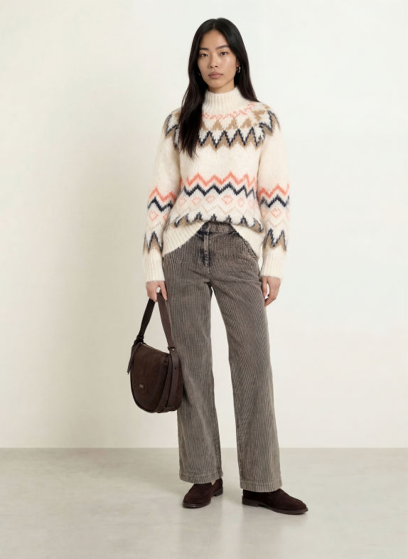 CATNOIR Pullover CREME / ORANGE / DUNKELBLAU