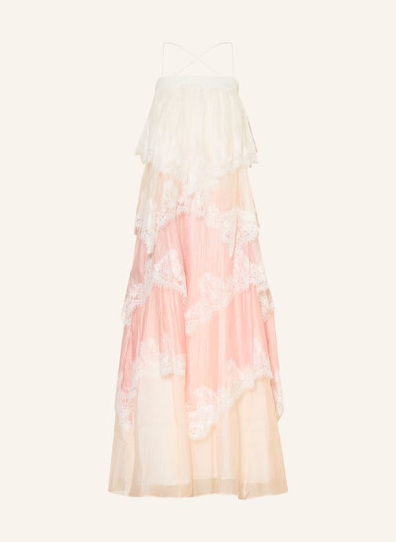 Aje. Jurk OPHELIA met kant WIT / ROZE / CRÈME