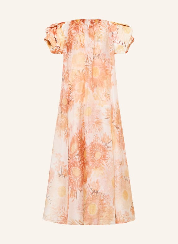 Aje. Off-Shoulder-Kleid COSETTE GOWN CREME / DUNKELORANGE / GELB
