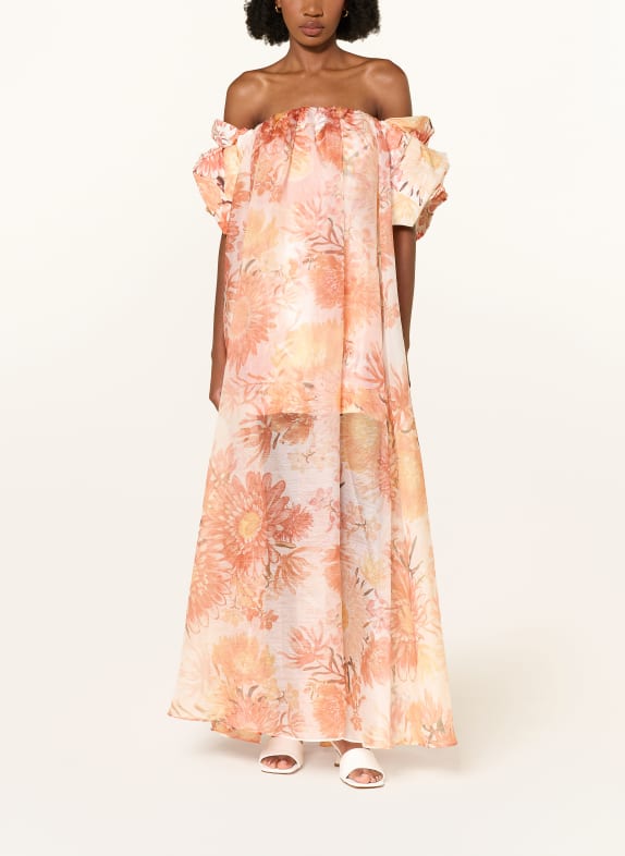 Aje. Off-Shoulder-Kleid COSETTE GOWN CREME / DUNKELORANGE / GELB
