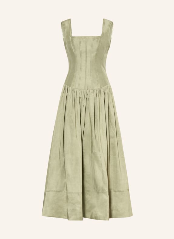 Aje. Kleid SPIRELLE mit Leinen HELLGRÜN