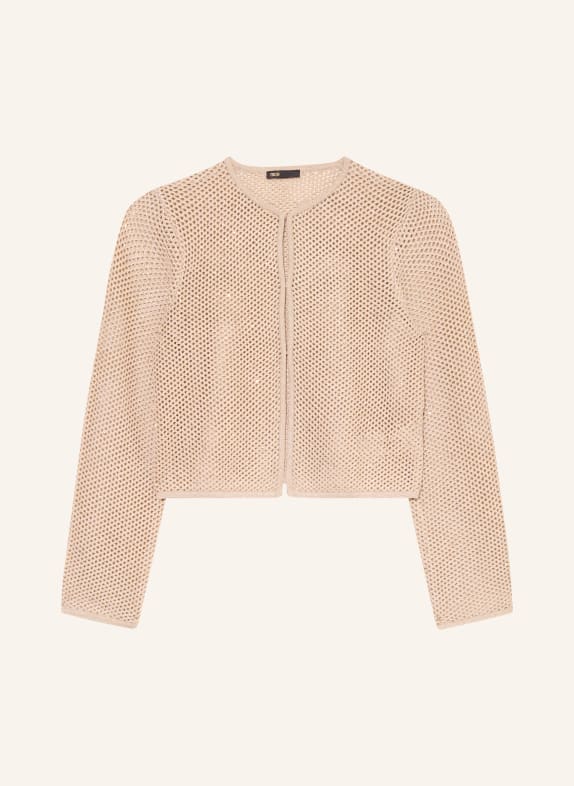 maje Strickjacke mit Glitzergarn und Pailletten BEIGE