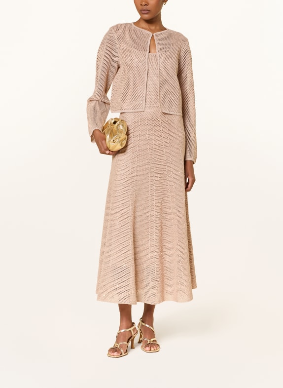 maje Strickjacke mit Glitzergarn und Pailletten BEIGE