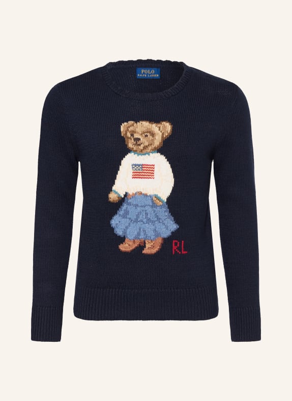 POLO RALPH LAUREN Svetr TMAVĚ MODRÁ / HNĚDÁ / BÍLÁ