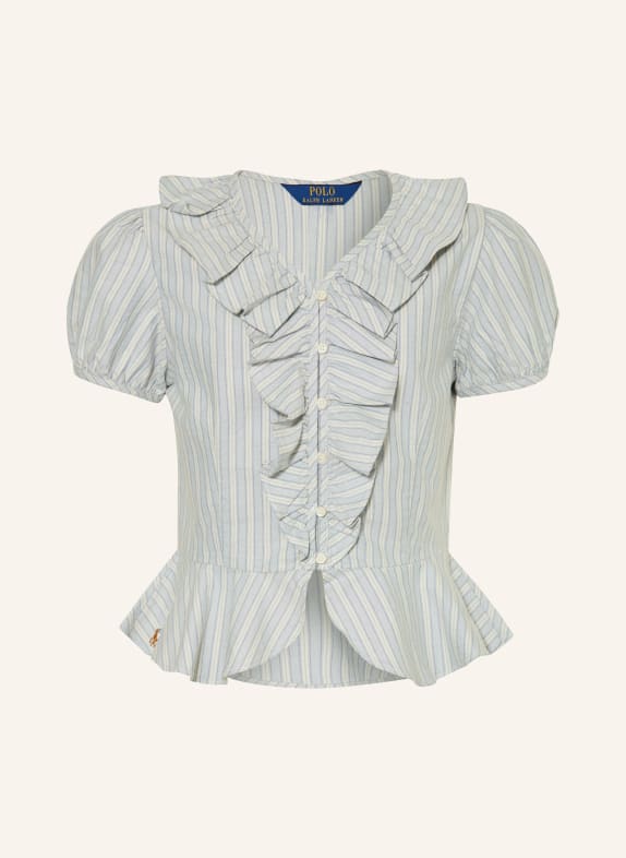 POLO RALPH LAUREN Bluzka z falbanami JASNONIEBIESKI / GRANATOWY / BIAŁY