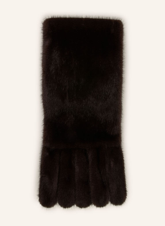 LUISA CERANO Faux fur scarf DARK BROWN