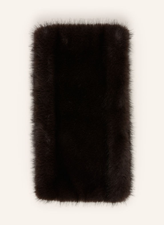 LUISA CERANO Faux fur loop scarf DARK BROWN