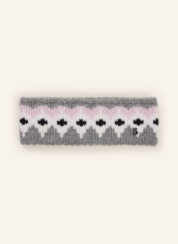 BOGNER LOCA-3 cashmere headband GRAY / LIGHT PINK / WHITE