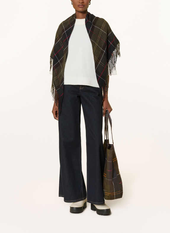 Barbour Peleryna CIEMNOZIELONY / CZERWONY / CZARNY
