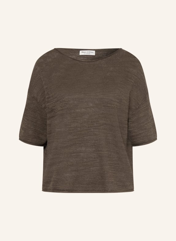 Marc O'Polo Pullover mit Leinen und 3/4-Arm OLIV
