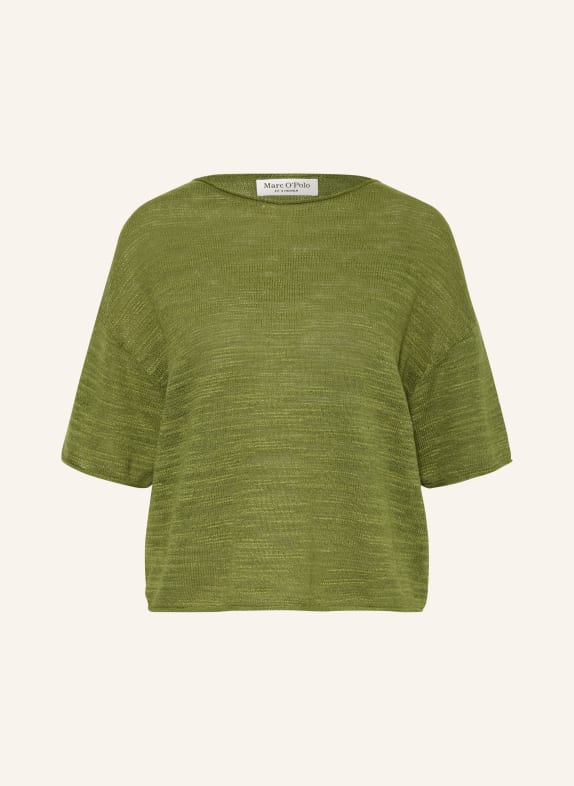 Marc O'Polo Pullover mit Leinen und 3/4-Arm OLIV