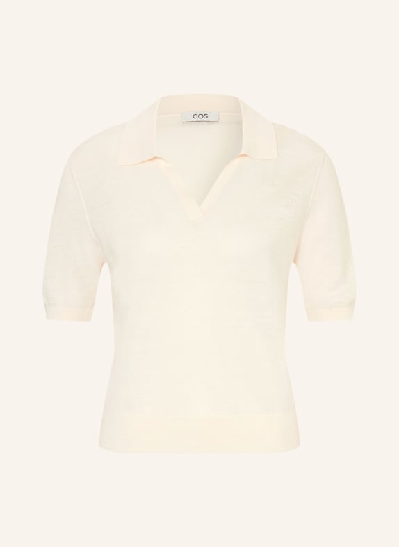 COS Strick-Poloshirt mit Leinen WEISS
