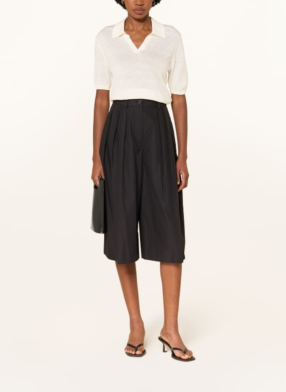 COS Gebreid poloshirt met linnen WIT
