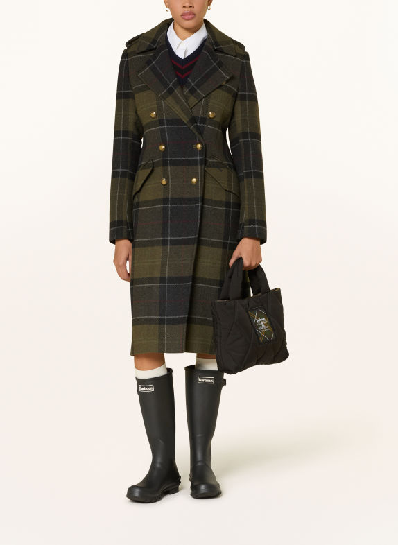 Barbour CONNIE MINI Tote Bag BLACK / GREEN