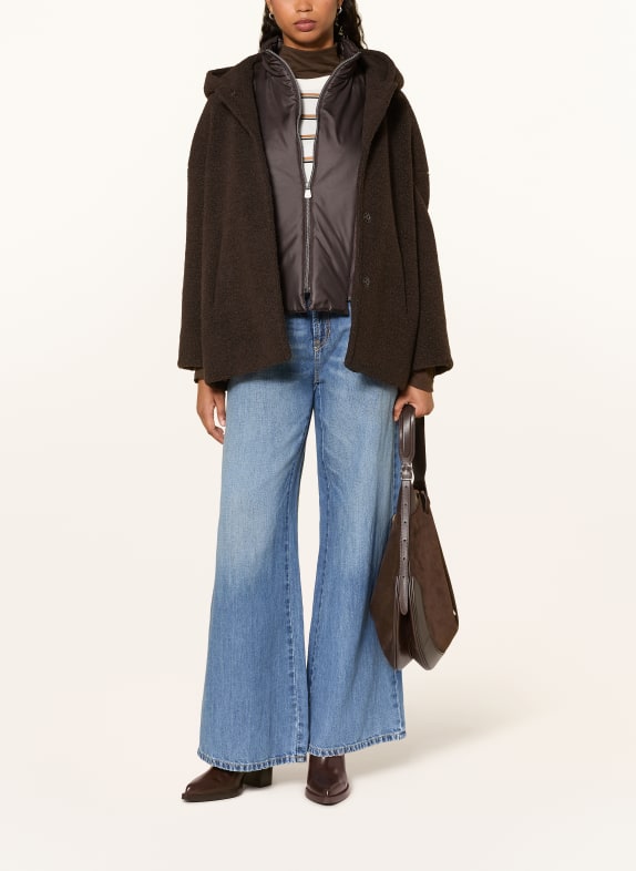 ICONS CINZIA ROCCA Teddyfell-Jacke mit herausnehmbarer Blende DUNKELBRAUN