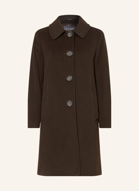 ICONS CINZIA ROCCA Wool coat DARK BROWN