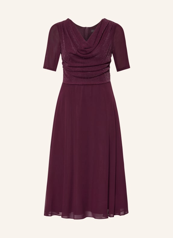 Vera Mont Robe en mélange de matières avec fil pailleté ROUGE FONCÉ