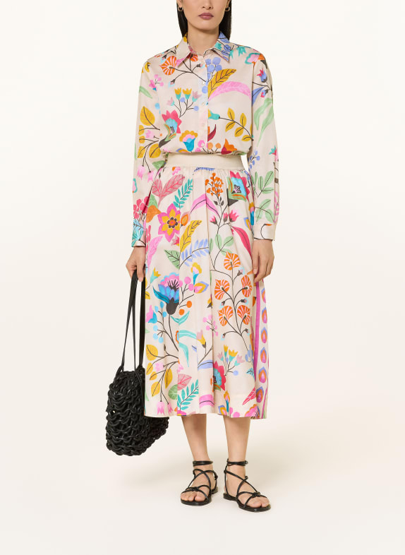 MILANO ITALY Rok BEIGE / FUCHSIA / BLAUW