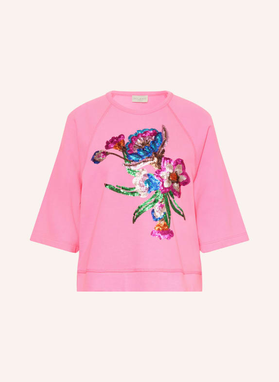 MILANO ITALY Sweatshirt mit Pailletten NEONPINK / GRÜN / BLAU