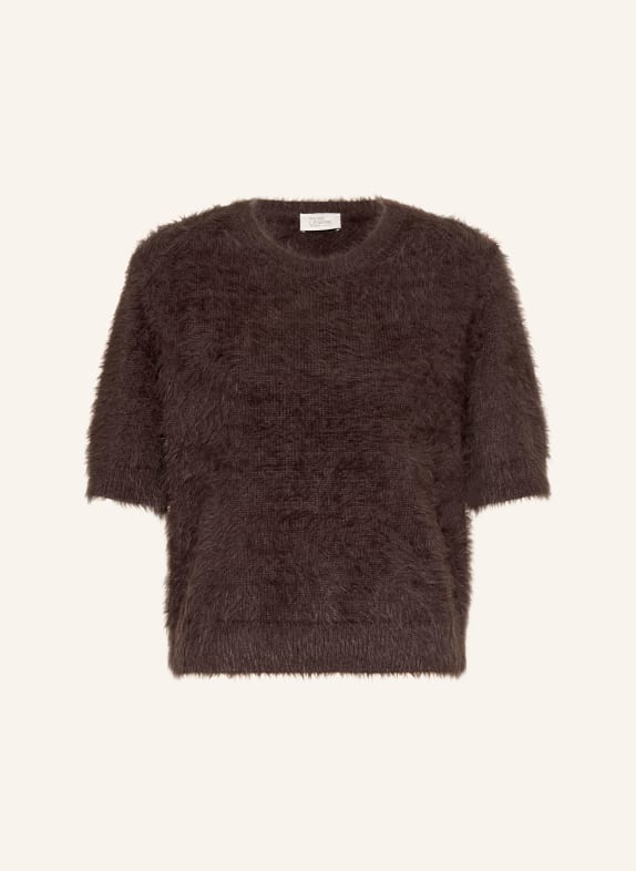 ROBE LÉGÈRE Sweter z dzianiny CIEMNOBRĄZOWY