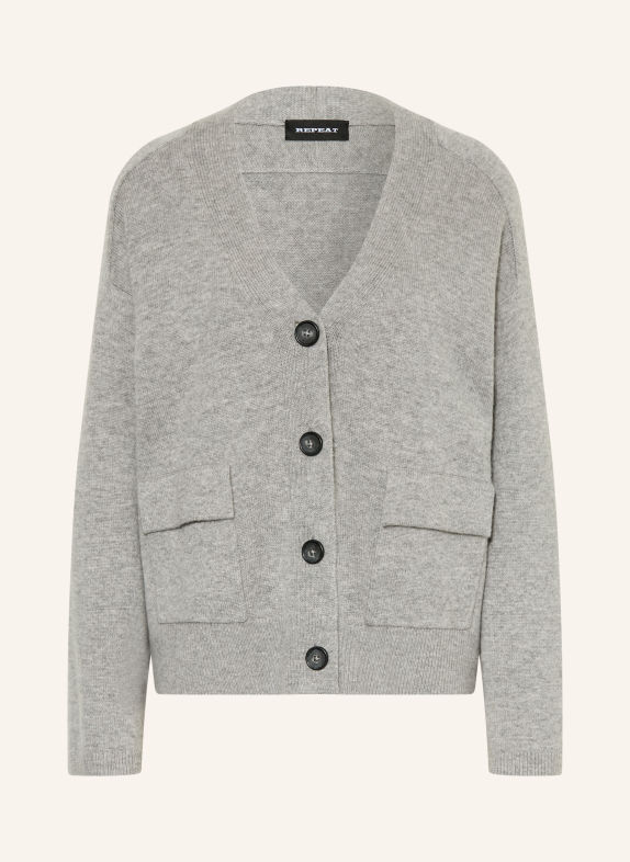 REPEAT Strickjacke mit Cashmere GRAU
