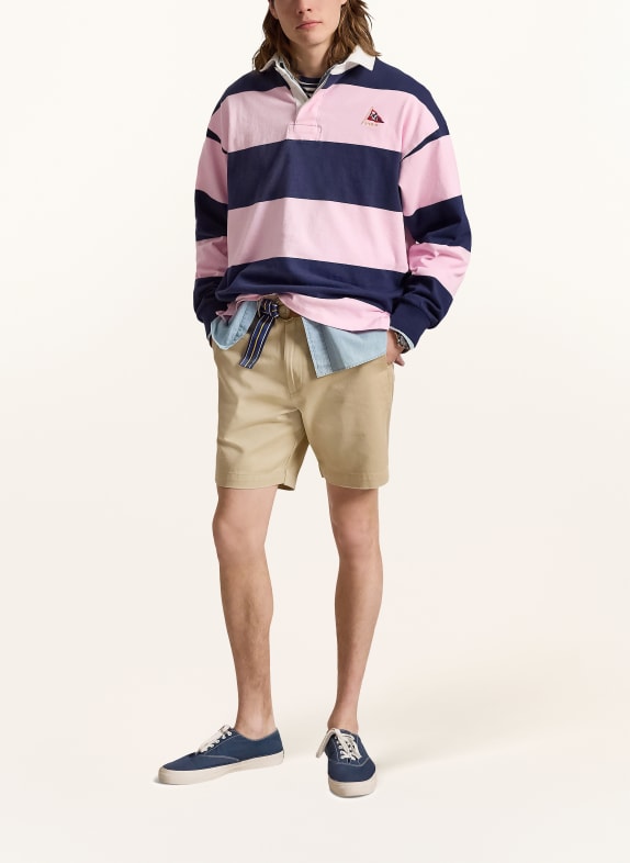 POLO RALPH LAUREN Polo de rugby coupe classique ROSE / BLEU FONCÉ / BLANC