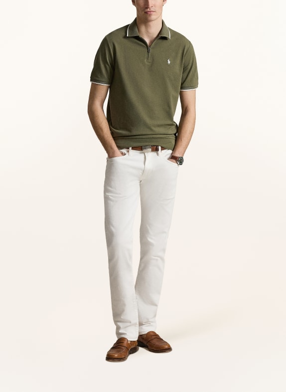 POLO RALPH LAUREN Polo en piqué, coupe classique OLIVE / BLANC