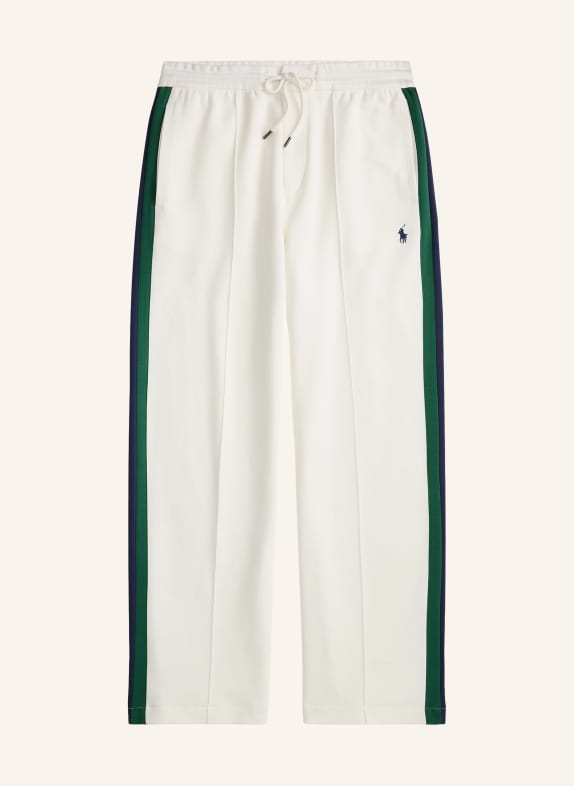 POLO RALPH LAUREN Spodnie w stylu joggingowym z paskami z galonu BIAŁY / CIEMNOZIELONY / GRANATOWY