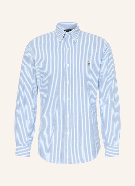 POLO RALPH LAUREN Chemise OXFORD coupe ajustée BLEU CLAIR / BLANC