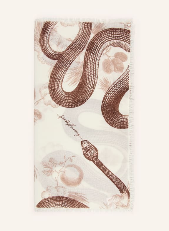 friendly hunting Cashmere-Tuch CREME / DUNKELBRAUN / BEIGE