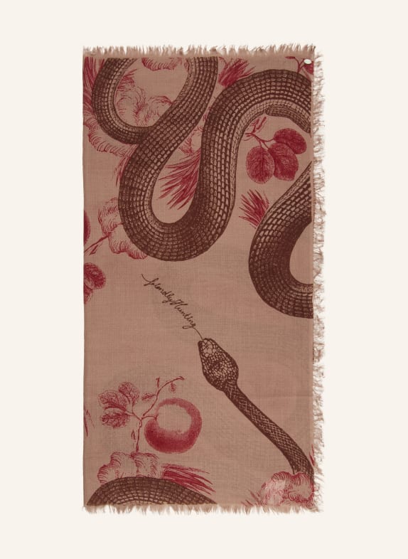 friendly hunting Cashmere-Tuch TAUPE / BRAUN / DUNKELROT