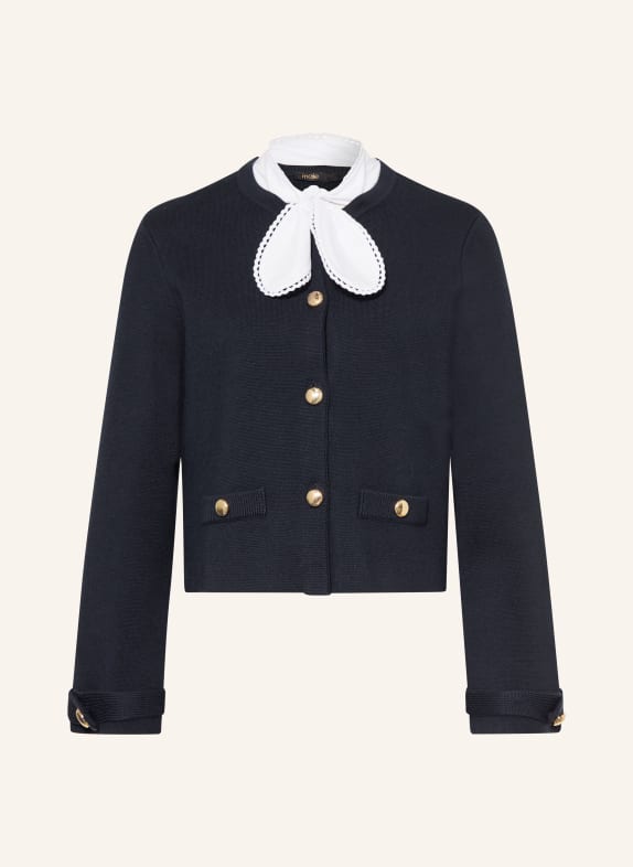 maje Strickjacke mit abnehmbarer Schluppe DUNKELBLAU / WEISS