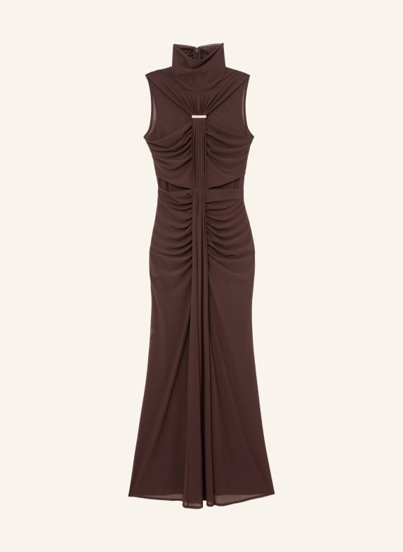 REISS COLETTE mesh dress DARK BROWN
