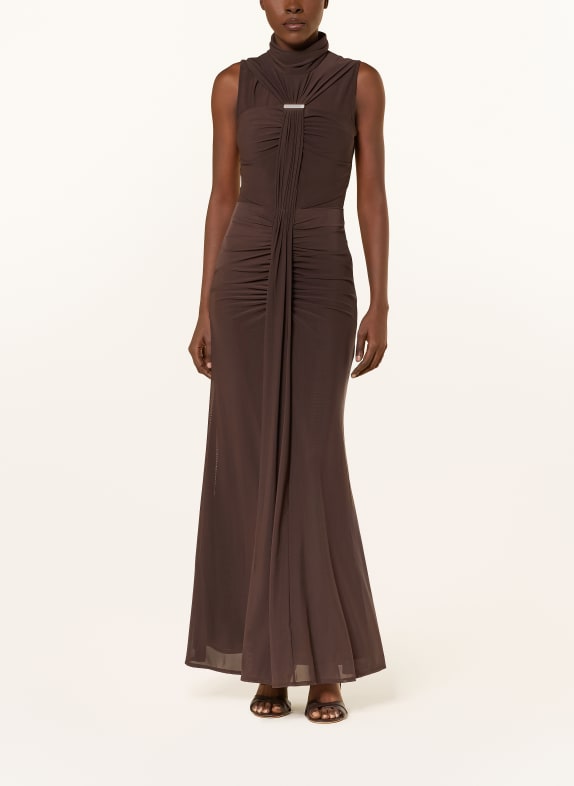 REISS Mesh-Kleid COLETTE DUNKELBRAUN