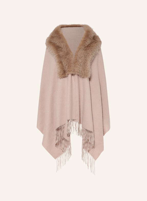 RINO & PELLE Cape WENDY mit Kunstfell BEIGE