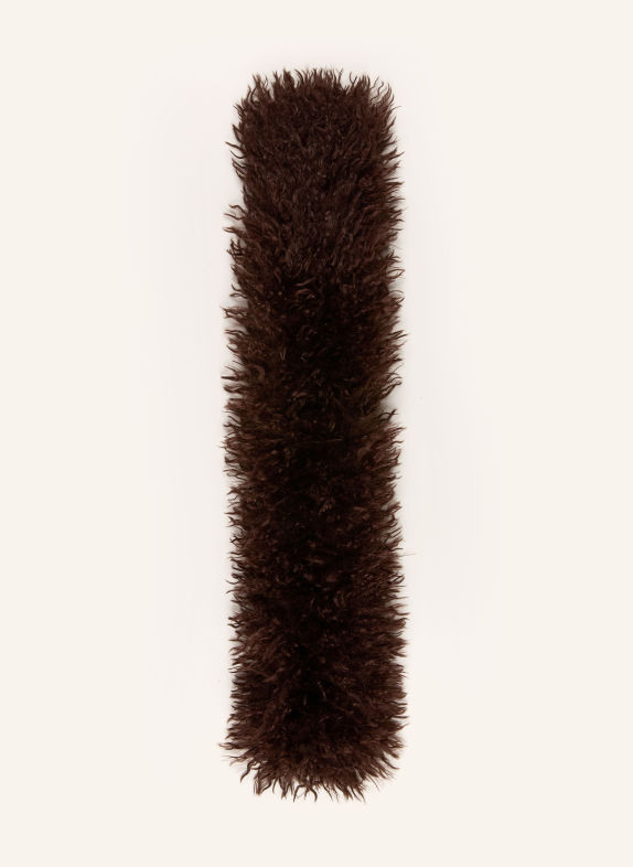 RINO & PELLE Faux Fur Scarf BANU DARK BROWN