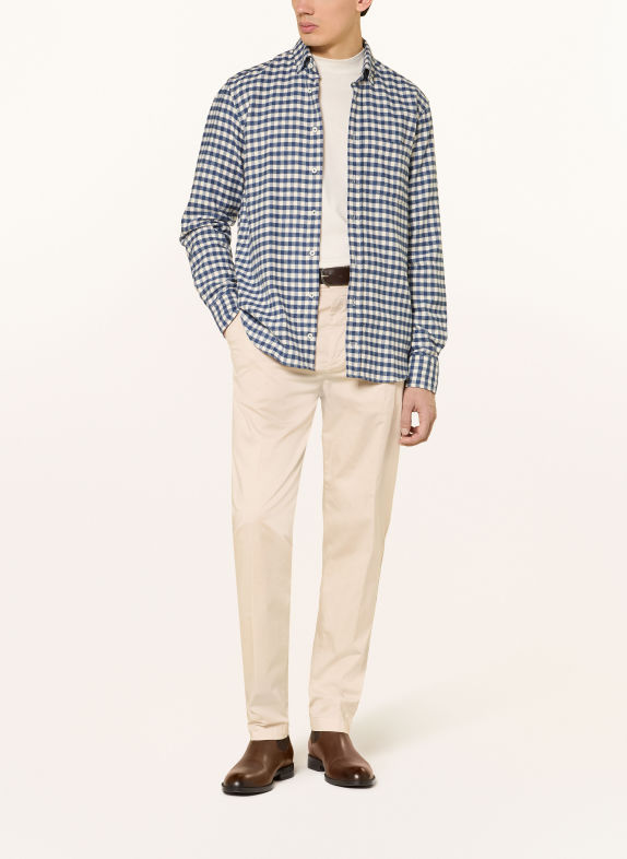 van Laack Flanellhemd VL-ROY-TFK Tailor Fit DUNKELBLAU / WEISS