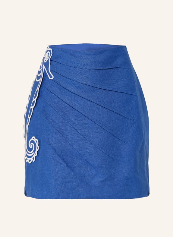 FARM RIO Leinenrock SEAHORSE BLUE EMBROIDERY DUNKELBLAU / WEISS