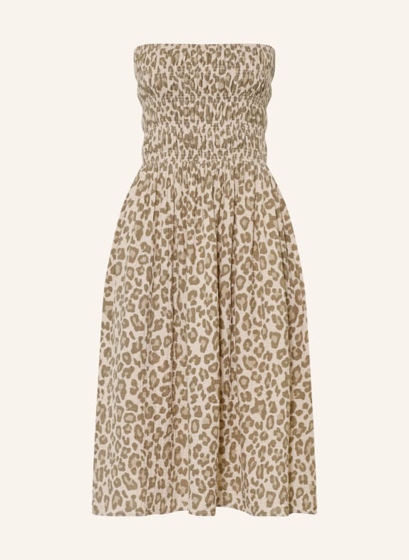 Juvia Robe à épaules dénudées SUSAN en mousseline TAUPE / BEIGE / ÉCRU